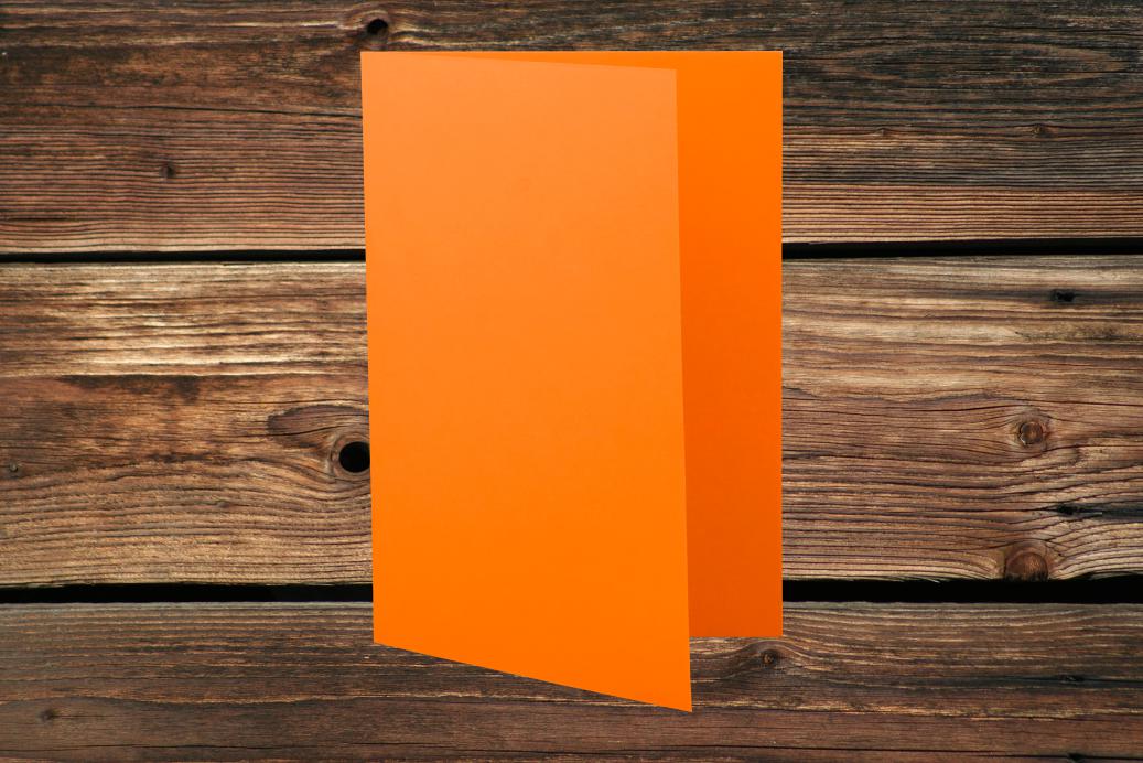 Klappkarten 148/297x210 mm (A5) hochdoppelt Grellorange 230 g/qm